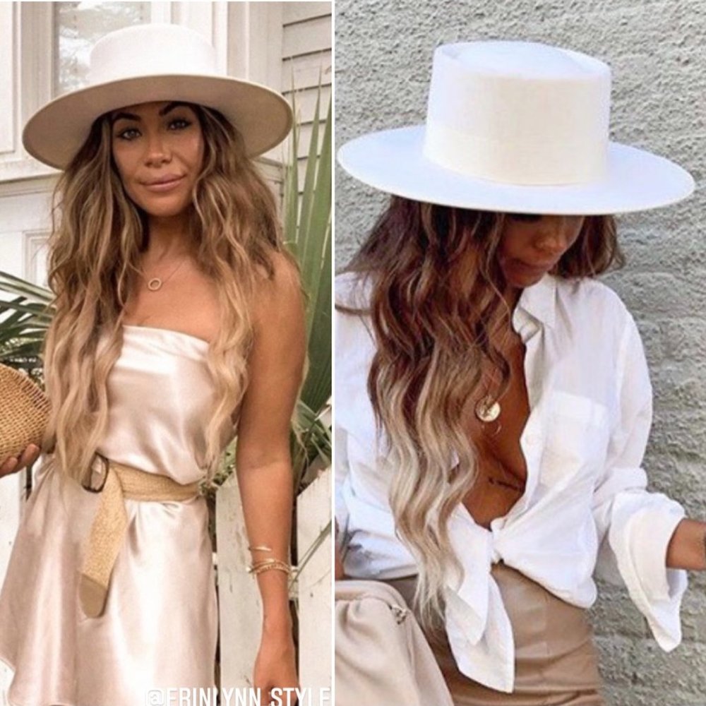 Tastes Like Honey Hat Ivory Wool Flat Brim